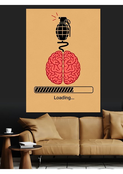 El Bombası Beyin Fırtınası Dekoratif Kanvas - Mdf Ahşap Tablo fiyatları