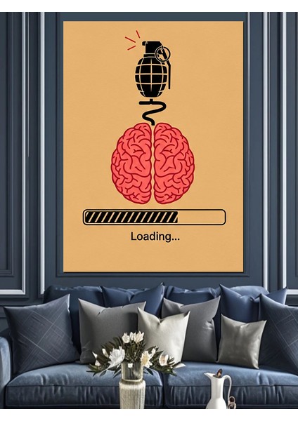 El Bombası Beyin Fırtınası Dekoratif Kanvas - Mdf Ahşap Tablo modelleri