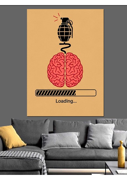 El Bombası Beyin Fırtınası Dekoratif Kanvas - Mdf Ahşap Tablo fırsatları
