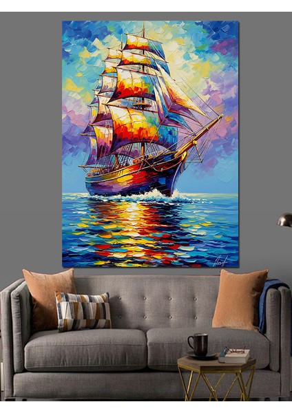 Yelkenli Gemi Rüyası Sanat Dekoratif Kanvas - Mdf Ahşap Tablo
