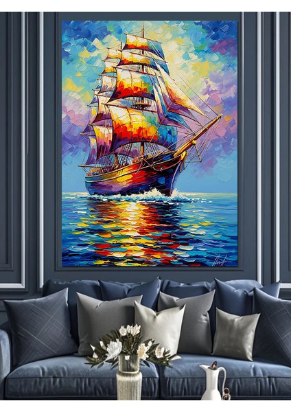 Yelkenli Gemi Rüyası Sanat Dekoratif Kanvas - Mdf Ahşap Tablo fırsatları
