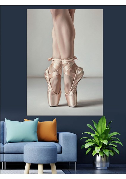 Bale Ayakkabısı Dansçı Ayak Dekoratif Kanvas - Mdf Ahşap Tablo