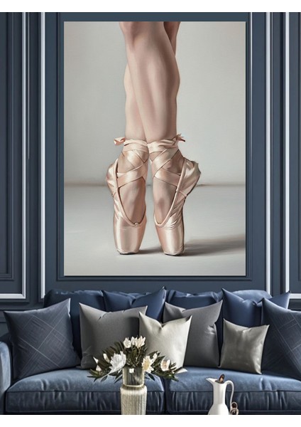 Bale Ayakkabısı Dansçı Ayak Dekoratif Kanvas - Mdf Ahşap Tablo modelleri