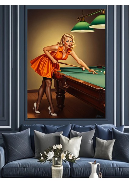 Blardo Oynayan Kadın Dekoratif Kanvas - Mdf Ahşap Tablo