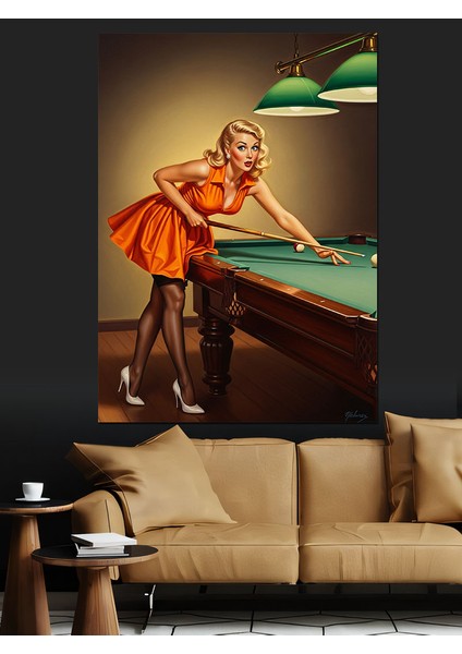 Blardo Oynayan Kadın Dekoratif Kanvas - Mdf Ahşap Tablo fiyatları