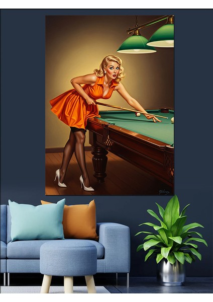 Blardo Oynayan Kadın Dekoratif Kanvas - Mdf Ahşap Tablo modelleri