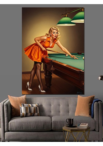 Blardo Oynayan Kadın Dekoratif Kanvas - Mdf Ahşap Tablo fırsatları