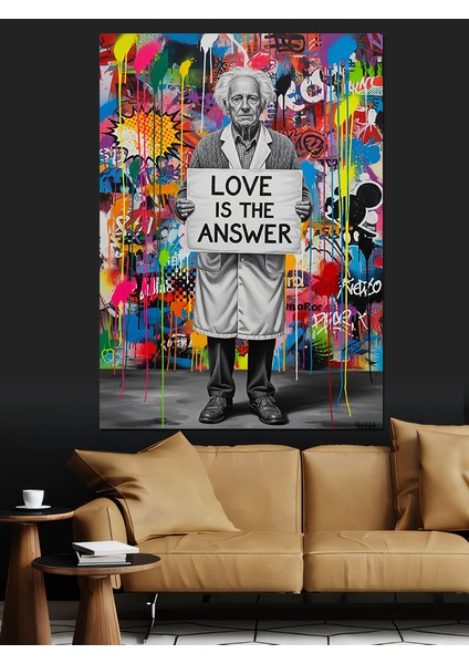 Balonlu Kalp Love Soyut Cevap Dekoratif Kanvas - Mdf Ahşap Tablo modelleri