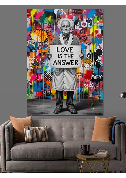 Balonlu Kalp Love Soyut Cevap Dekoratif Kanvas - Mdf Ahşap Tablo indirimleri