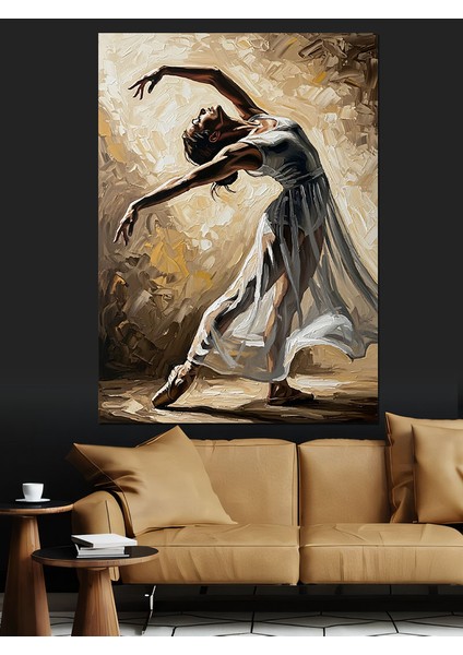 Bale Dans Eden Kadın Zarafet Dekoratif Kanvas - Mdf Ahşap Tablo