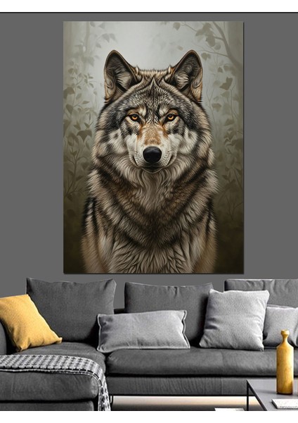 Kurt Portresi Yüksek Çözünürlük Dekoratif Kanvas - Mdf Ahşap Tablo