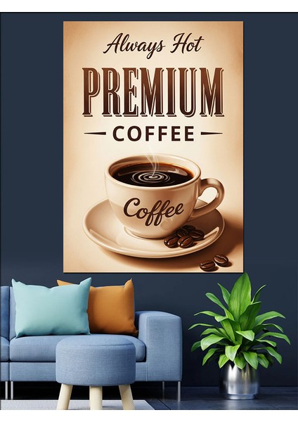 Daima Premium Kahve Kupası Dekoratif Kanvas - Mdf Ahşap Tablo fırsatları