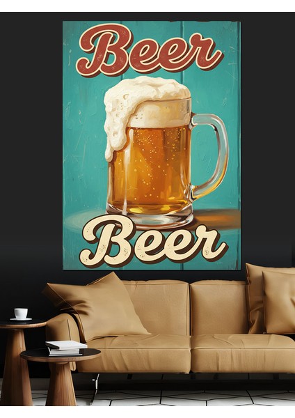 Bira Soğuk Içecek Reklamı Dekoratif Kanvas - Mdf Ahşap Tablo fiyatları