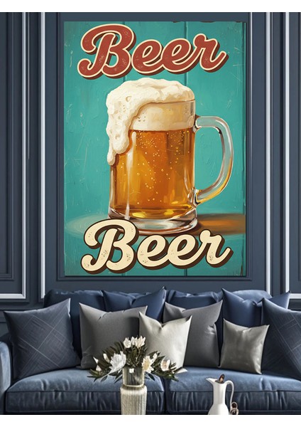 Bira Soğuk Içecek Reklamı Dekoratif Kanvas - Mdf Ahşap Tablo modelleri
