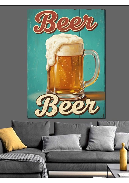 Bira Soğuk Içecek Reklamı Dekoratif Kanvas - Mdf Ahşap Tablo fırsatları