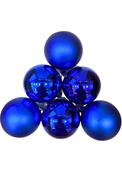 6 Adet Cici Top Yılbaşı Ağaç Süsü 6 cm