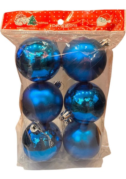 6 Adet Cici Top Yılbaşı Ağaç Süsü 6 cm fiyatları