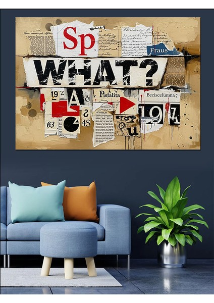 Soyut Gazete Yazıları Poster Dekoratif Kanvas - Mdf Ahşap Tablo modelleri