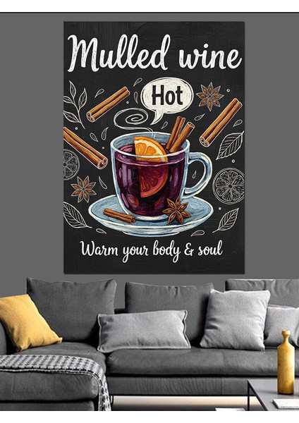 Kış Temalı Sıcak Şarap Dekoratif Kanvas - Mdf Ahşap Tablo modelleri
