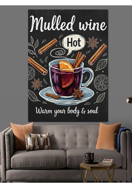 Kış Temalı Sıcak Şarap Dekoratif Kanvas - Mdf Ahşap Tablo fırsatları