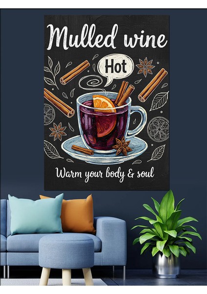 Kış Temalı Sıcak Şarap Dekoratif Kanvas - Mdf Ahşap Tablo indirimleri