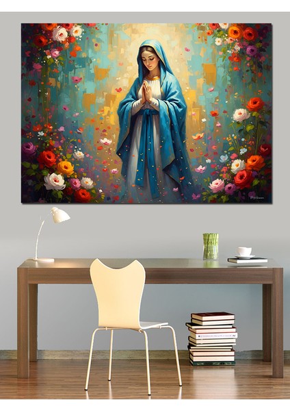 Kutsal Meryem Ana Portresi Dekoratif Kanvas - Mdf Ahşap Tablo fiyatları