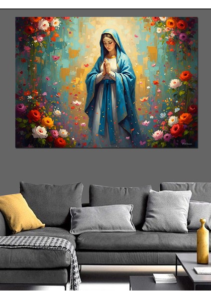 Kutsal Meryem Ana Portresi Dekoratif Kanvas - Mdf Ahşap Tablo modelleri