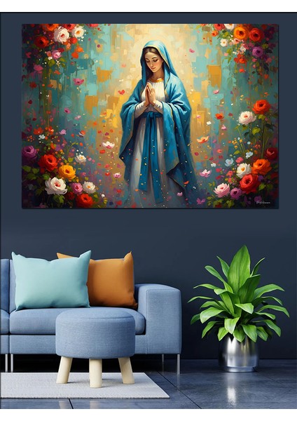 Kutsal Meryem Ana Portresi Dekoratif Kanvas - Mdf Ahşap Tablo indirimleri