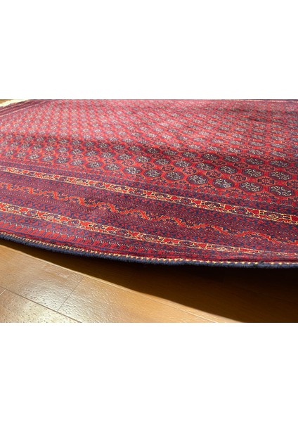 El Dokuma Afgan Halı Ince Dokuma Bordo Renk 3 Metre Kare