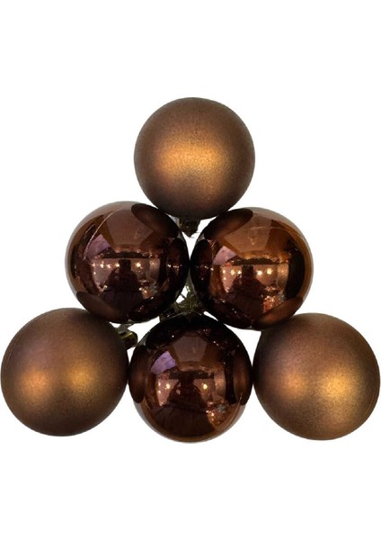 6 Adet Cici Top Yılbaşı Ağaç Süsü 6 cm