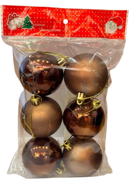 6 Adet Cici Top Yılbaşı Ağaç Süsü 6 cm fiyatları