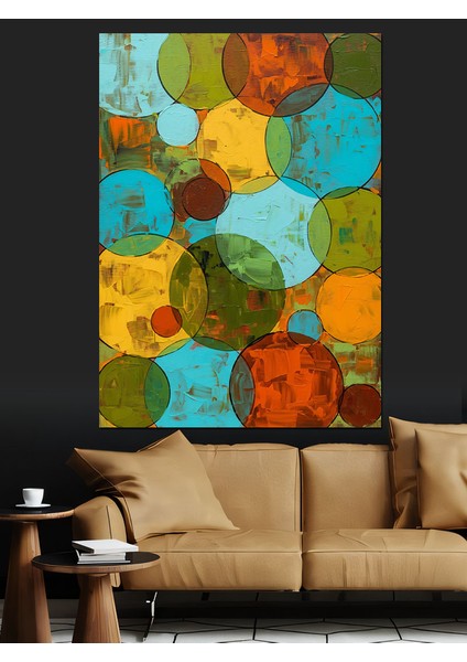 Soyut Geometrik Petek Desen Dekoratif Kanvas - Mdf Ahşap Tablo