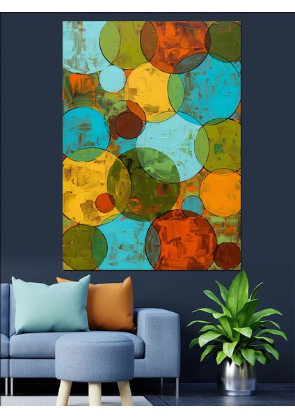 Soyut Geometrik Petek Desen Dekoratif Kanvas - Mdf Ahşap Tablo fiyatları