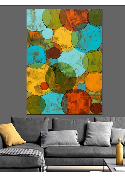 Soyut Geometrik Petek Desen Dekoratif Kanvas - Mdf Ahşap Tablo fırsatları