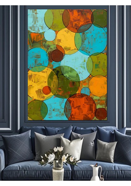 Soyut Geometrik Petek Desen Dekoratif Kanvas - Mdf Ahşap Tablo indirimleri