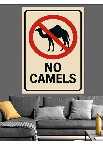 "deve Yok" Uyarı Posteri Dekoratif Kanvas - Mdf Ahşap Tablo fiyatları