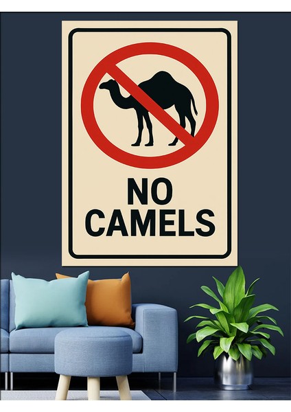 "deve Yok" Uyarı Posteri Dekoratif Kanvas - Mdf Ahşap Tablo fırsatları
