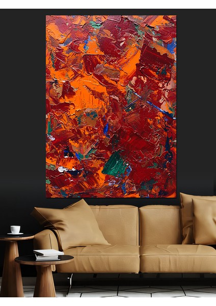 Soyut Kırmızı Kahverengi Dokular Dekoratif Kanvas - Mdf Ahşap Tablo modelleri