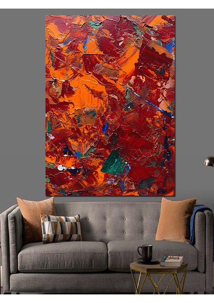 Soyut Kırmızı Kahverengi Dokular Dekoratif Kanvas - Mdf Ahşap Tablo indirimleri