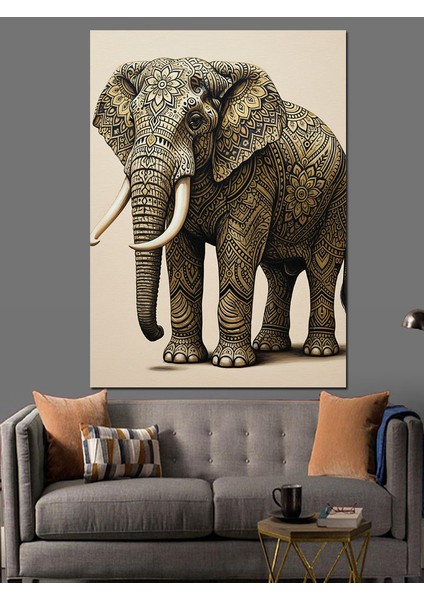 Detaylı Deri Dokulu Fil Dekoratif Kanvas - Mdf Ahşap Tablo modelleri