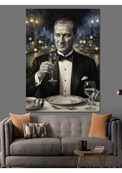Mustafa Kemal Atatürk Dekoratif Kanvas - Mdf Ahşap Tablo