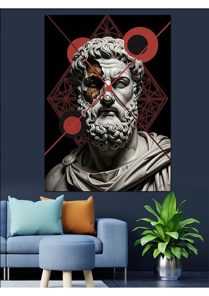 Sokrates Heykeli Sakallı Adam Dekoratif Kanvas - Mdf Ahşap Tablo modelleri