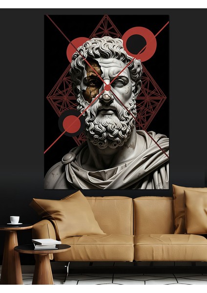 Sokrates Heykeli Sakallı Adam Dekoratif Kanvas - Mdf Ahşap Tablo fırsatları