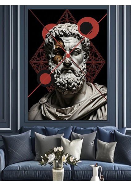 Sokrates Heykeli Sakallı Adam Dekoratif Kanvas - Mdf Ahşap Tablo indirimleri