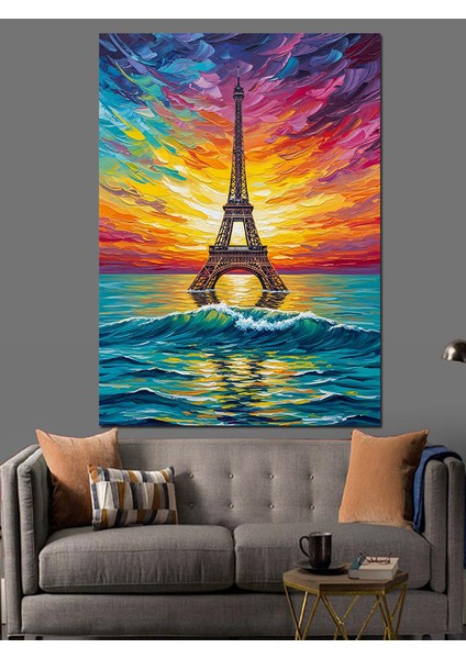 Eyfel Kulesi Gün Batımı Dekoratif Kanvas - Mdf Ahşap Tablo fiyatları