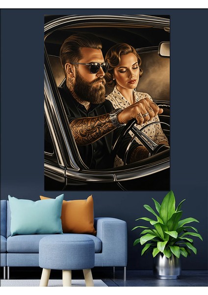 Gözlüklü Şık Adam Portresi Dekoratif Kanvas - Mdf Ahşap Tablo fiyatları