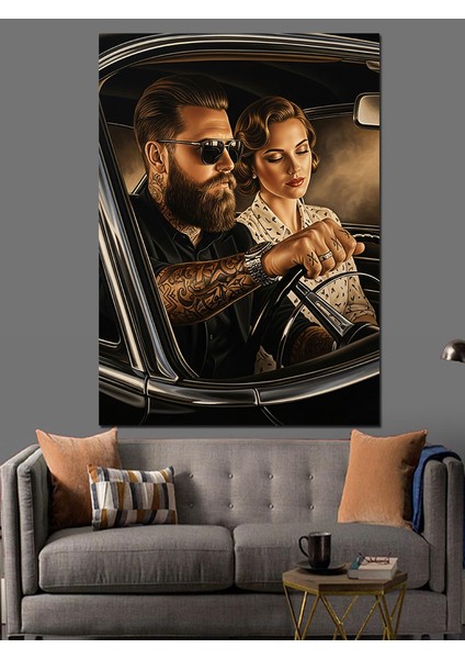 Gözlüklü Şık Adam Portresi Dekoratif Kanvas - Mdf Ahşap Tablo modelleri