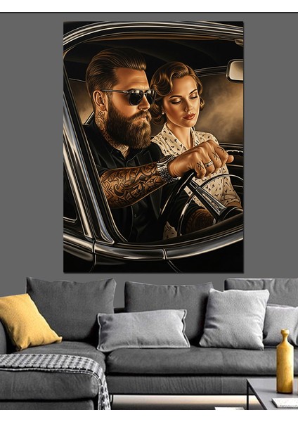 Gözlüklü Şık Adam Portresi Dekoratif Kanvas - Mdf Ahşap Tablo fırsatları