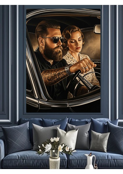 Gözlüklü Şık Adam Portresi Dekoratif Kanvas - Mdf Ahşap Tablo indirimleri