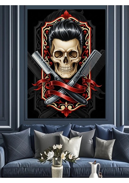 Kurukafa Bıçak Tarak Ustura Kuaför Dekoratif Kanvas - Mdf Ahşap Tablo fırsatları